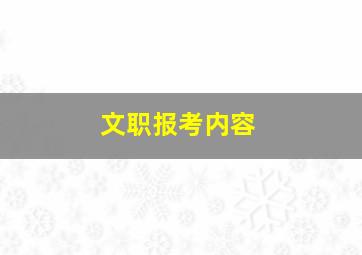 文职报考内容