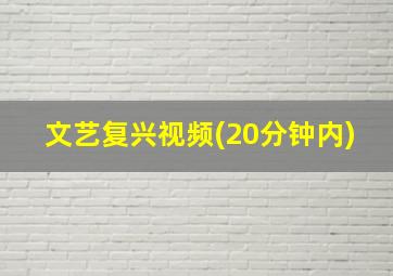 文艺复兴视频(20分钟内)