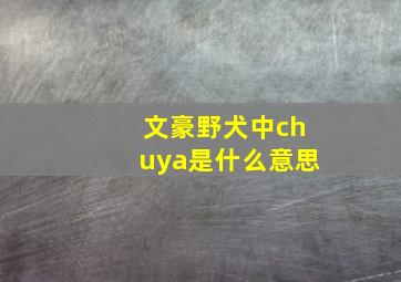 文豪野犬中chuya是什么意思