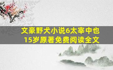 文豪野犬小说6太宰中也15岁原著免费阅读全文