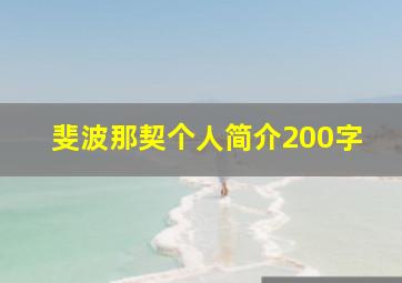 斐波那契个人简介200字