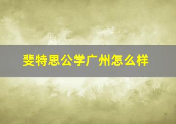 斐特思公学广州怎么样