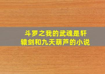 斗罗之我的武魂是轩辕剑和九天葫芦的小说