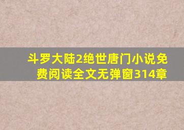 斗罗大陆2绝世唐门小说免费阅读全文无弹窗314章