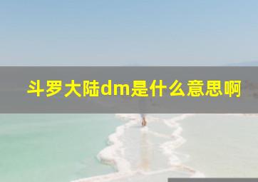 斗罗大陆dm是什么意思啊