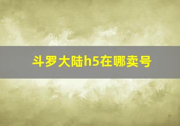 斗罗大陆h5在哪卖号