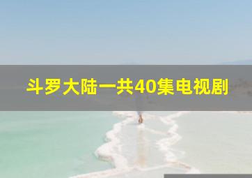 斗罗大陆一共40集电视剧