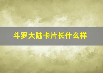 斗罗大陆卡片长什么样