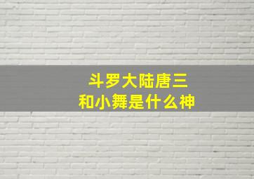 斗罗大陆唐三和小舞是什么神