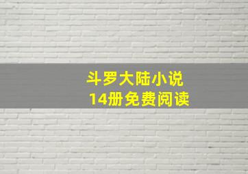 斗罗大陆小说14册免费阅读