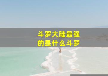 斗罗大陆最强的是什么斗罗