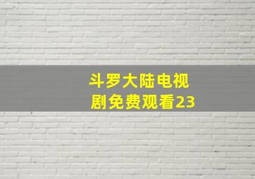 斗罗大陆电视剧免费观看23