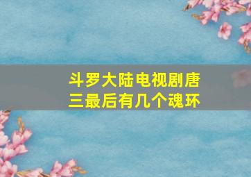 斗罗大陆电视剧唐三最后有几个魂环