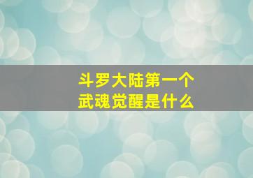 斗罗大陆第一个武魂觉醒是什么