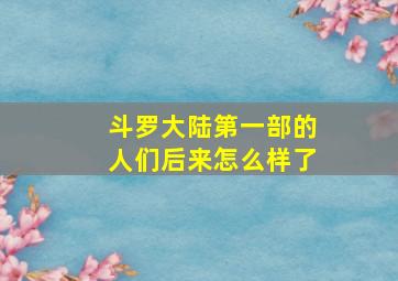 斗罗大陆第一部的人们后来怎么样了