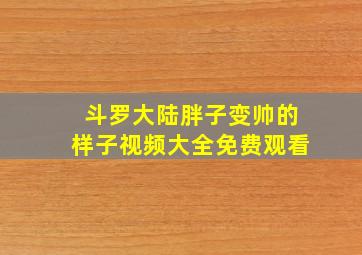 斗罗大陆胖子变帅的样子视频大全免费观看