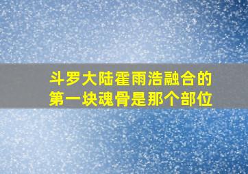 斗罗大陆霍雨浩融合的第一块魂骨是那个部位