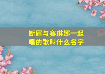 断眉与赛琳娜一起唱的歌叫什么名字