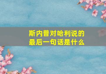 斯内普对哈利说的最后一句话是什么