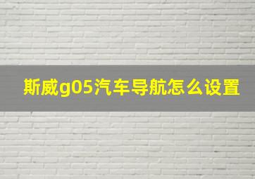 斯威g05汽车导航怎么设置