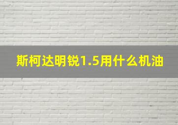 斯柯达明锐1.5用什么机油