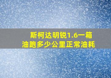 斯柯达明锐1.6一箱油跑多少公里正常油耗