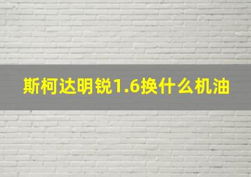 斯柯达明锐1.6换什么机油