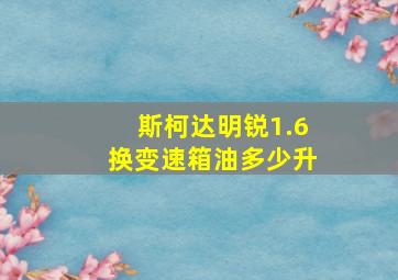 斯柯达明锐1.6换变速箱油多少升