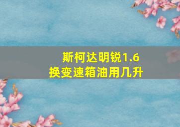 斯柯达明锐1.6换变速箱油用几升