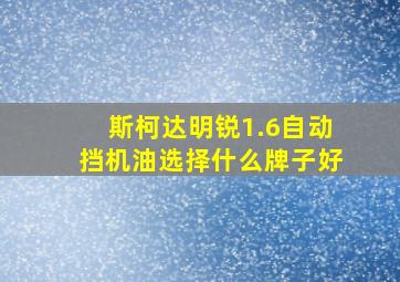 斯柯达明锐1.6自动挡机油选择什么牌子好