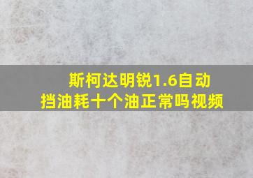 斯柯达明锐1.6自动挡油耗十个油正常吗视频