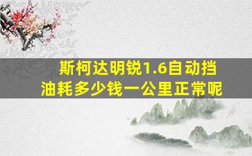 斯柯达明锐1.6自动挡油耗多少钱一公里正常呢