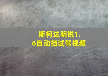 斯柯达明锐1.6自动挡试驾视频