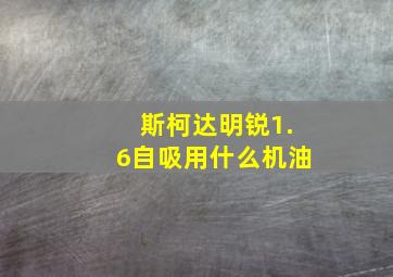 斯柯达明锐1.6自吸用什么机油