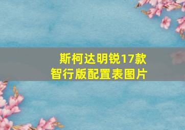 斯柯达明锐17款智行版配置表图片