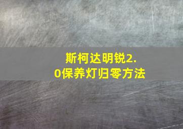 斯柯达明锐2.0保养灯归零方法