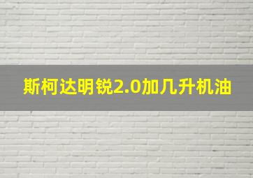 斯柯达明锐2.0加几升机油