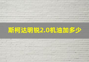 斯柯达明锐2.0机油加多少