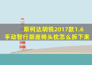 斯柯达明锐2017款1.6手动智行版座椅头枕怎么拆下来