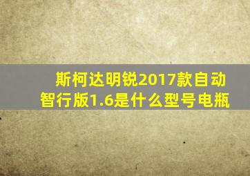 斯柯达明锐2017款自动智行版1.6是什么型号电瓶