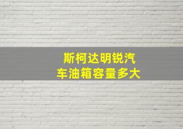 斯柯达明锐汽车油箱容量多大