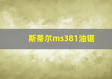 斯蒂尔ms381油锯