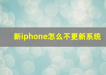 新iphone怎么不更新系统