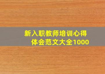 新入职教师培训心得体会范文大全1000