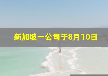 新加坡一公司于8月10日