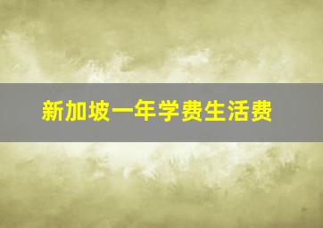 新加坡一年学费生活费