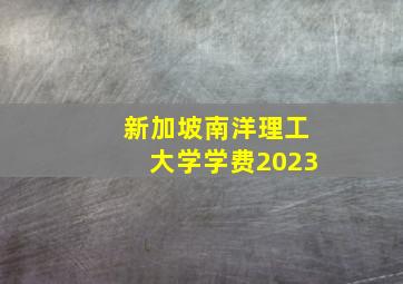 新加坡南洋理工大学学费2023