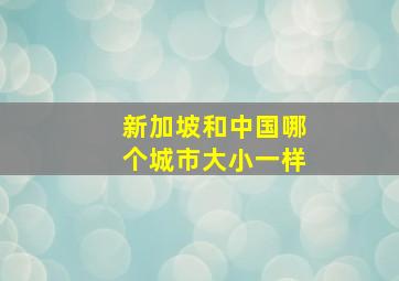 新加坡和中国哪个城市大小一样