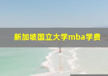 新加坡国立大学mba学费