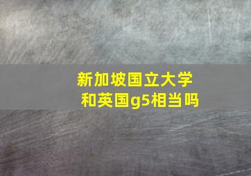 新加坡国立大学和英国g5相当吗